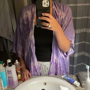 Purple tie dye shawl/coverup